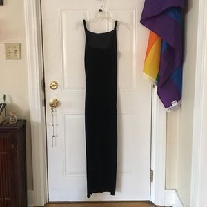 Black velvet full length dress